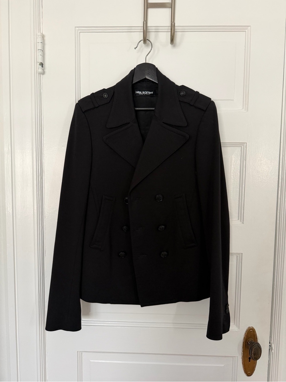 Neil Barrett Black Double-Breasted short coat